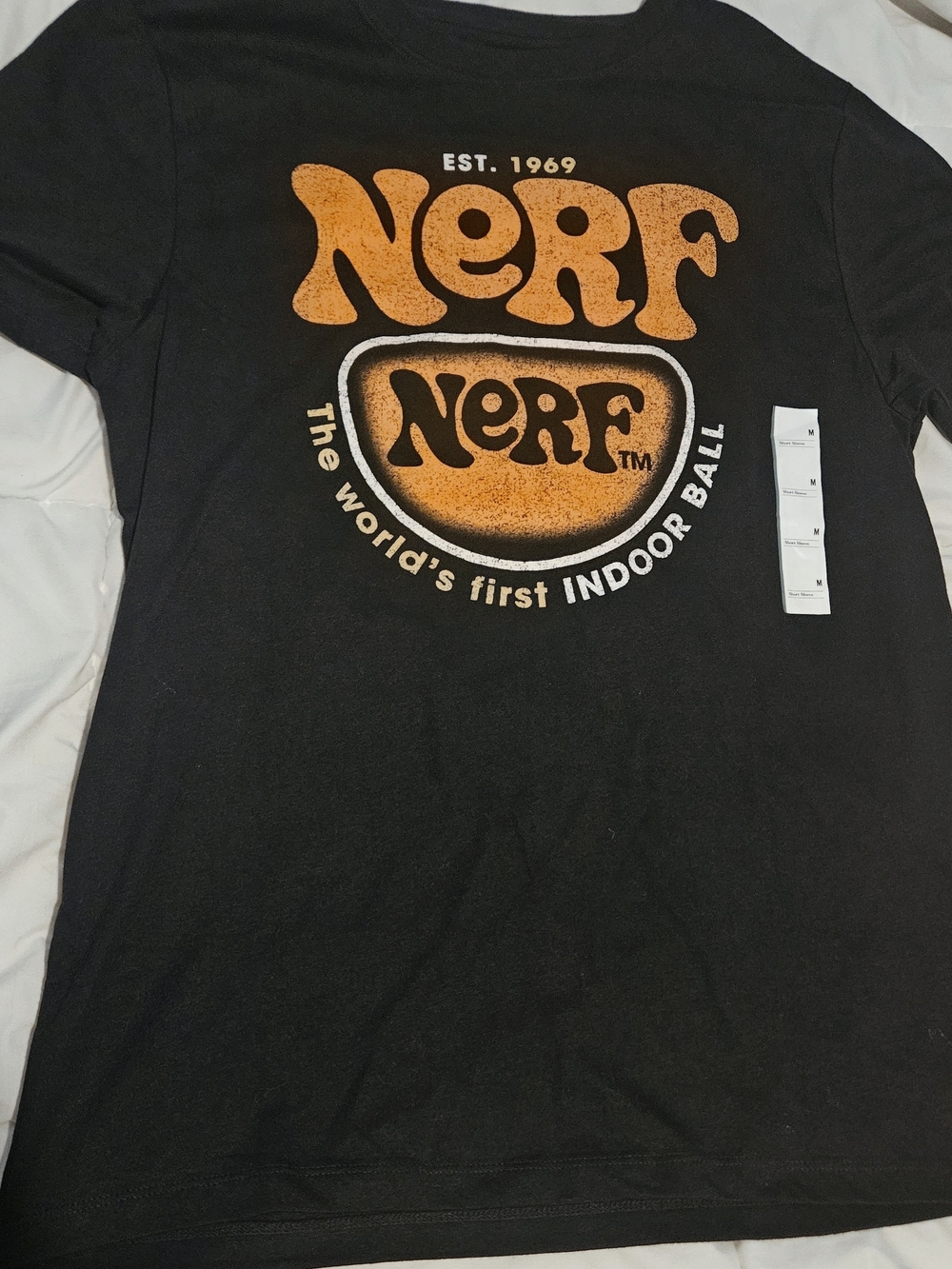 Nerf Men's Black Graphic T-Shirt - Retro Logo